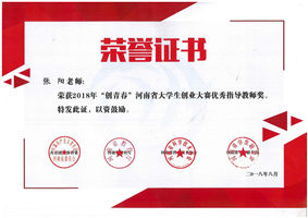 省大学生创业大赛优秀指导教师